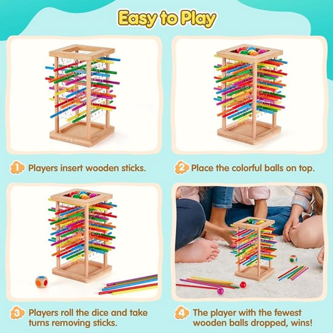 Stacking Game 3-In-1 Wooden Bright Non-Toxic