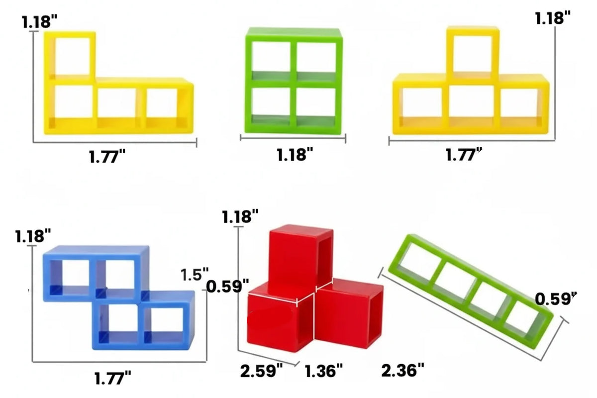 Stacking Toy Tetris-Inspired Magnetic 24-Piece