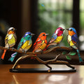 Stained Glass Bird Decoration Handcrafted Art Glass