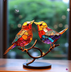 Stained Glass Bird Decoration Handcrafted Art Glass