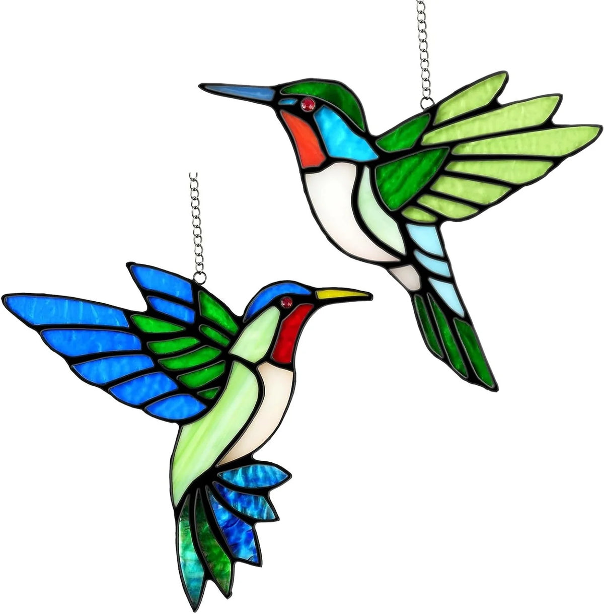 Stained Glass Suncatcher Set Handcrafted Copper Foil