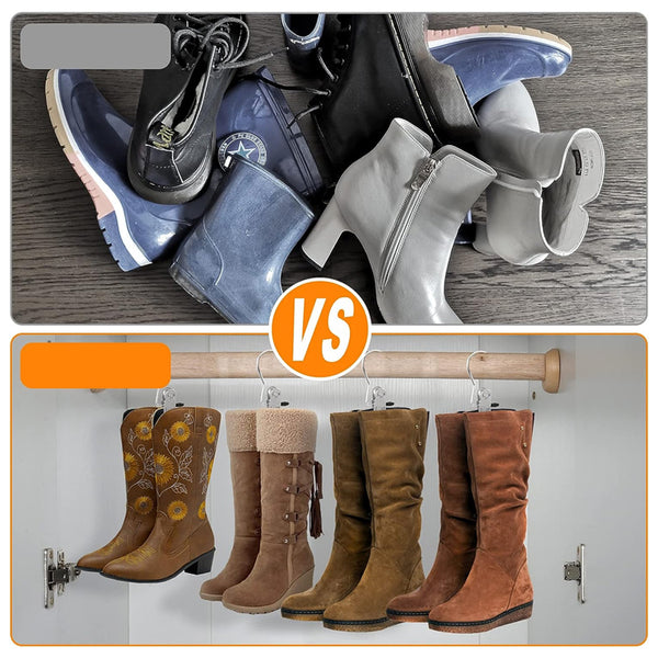 Stainless Steel 360° Rotating Closet Clips (Anti-Slip Tips)