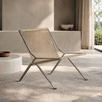 Stainless Steel Frame & Woven Rope Accent Chair (Indoor/Outdoor)