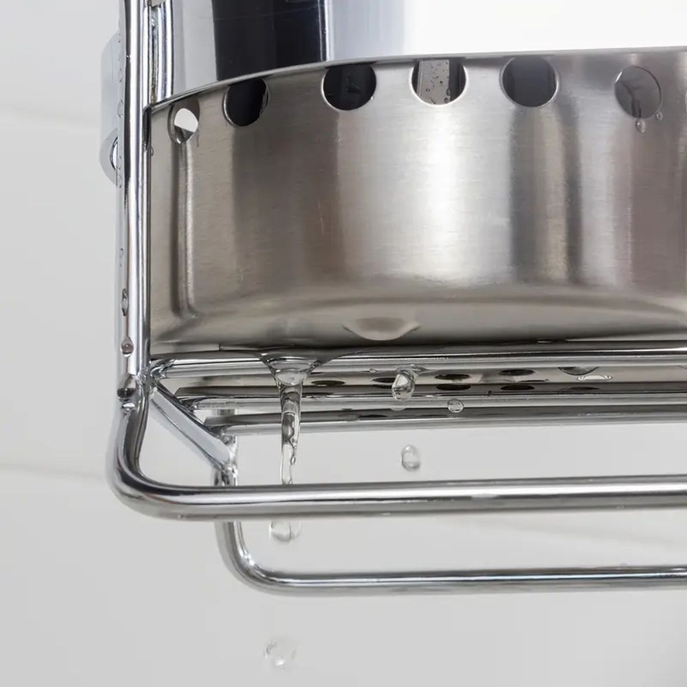 Stainless Steel Multi-Compartment Cutlery Organizer (With Drainage Tray)