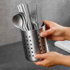 Stainless Steel Multi-Compartment Cutlery Organizer (With Drainage Tray)