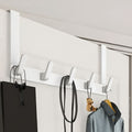 Stainless Steel No-Tool Over-The-Door Hook Rack (5-Hook)