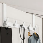Stainless Steel No-Tool Over-The-Door Hook Rack (5-Hook)