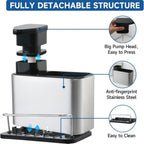 Stainless Steel Space-Saving Soap Dispenser & Utensil Rack