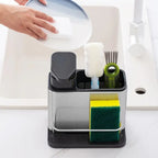 Stainless Steel Space-Saving Soap Dispenser & Utensil Rack