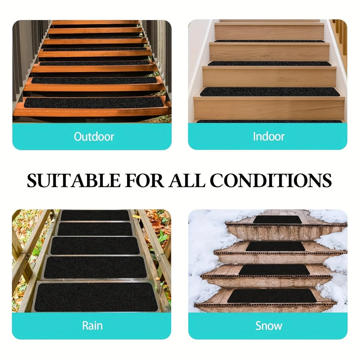 Stair Strips Anti-Slip Self-Adhesive Weather Resistant 10 Pack