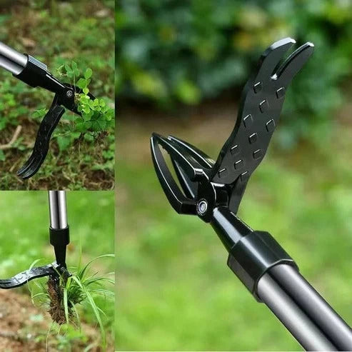 Stand-Up Weed Puller Long Handle & Foot-Pedal 4-Prong Claws