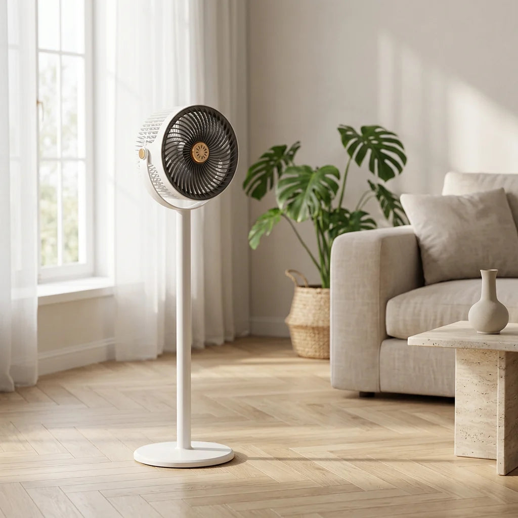 Standing Fan 360° Rotation Adjustable Height Whisper-Quiet