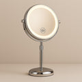 Standing Makeup Mirror 10X Magnification LED Lighting & Adjustable Height