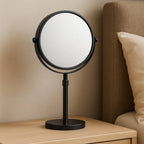 Standing Makeup Mirror 10X Magnification LED Lighting & Adjustable Height