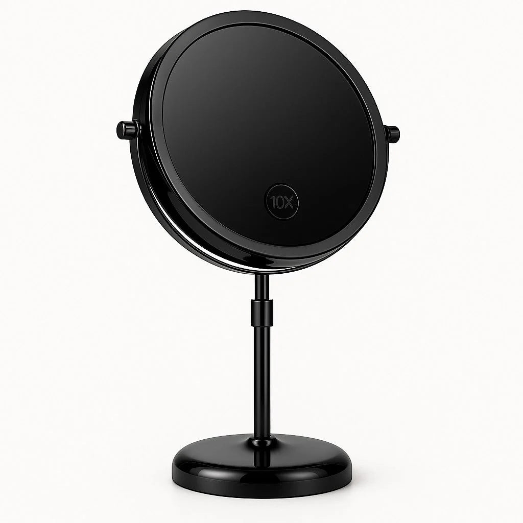 Standing Makeup Mirror 10x Magnification Rechargeable Dimmable LED