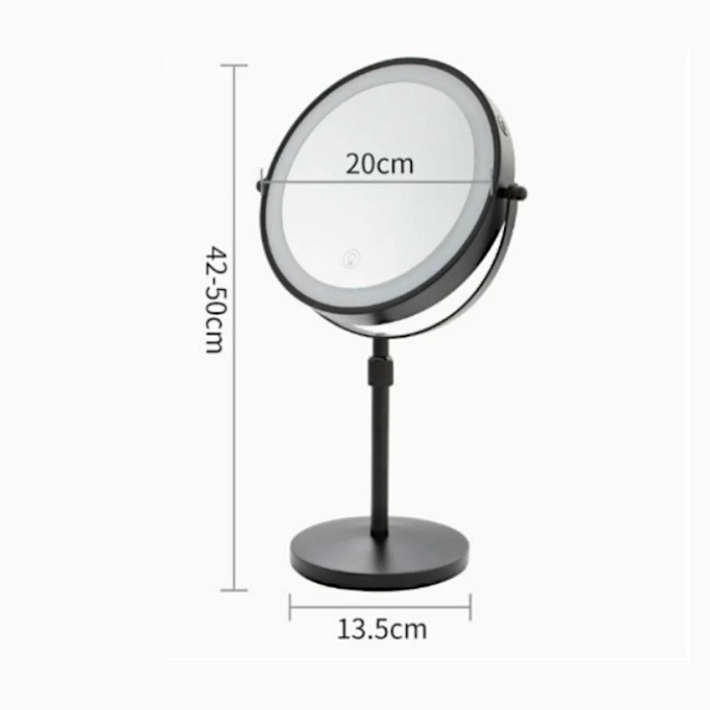 Standing Makeup Mirror 10x Magnification Rechargeable Dimmable LED