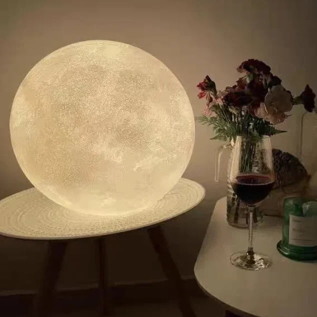Standing Moon Lamp Adjustable Brightness LED Realistic Moon Surface
