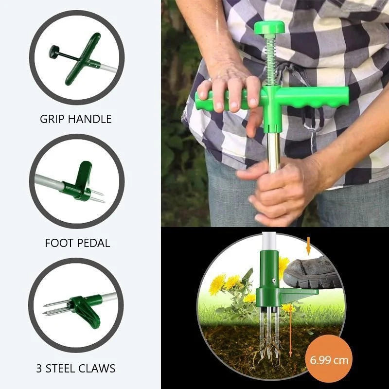 Standing Weed Puller Triple Steel Claws & Foot Pedal
