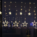 Star Curtain Lights 100 LEDs Warm White Timer