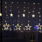 Star Curtain Lights 100 LEDs Warm White Timer