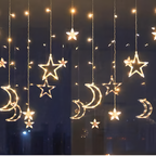 Star Curtain Lights 100 LEDs Warm White Timer