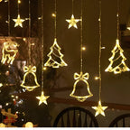 Star Curtain Lights Warm White Timer & Extra-Long Cord