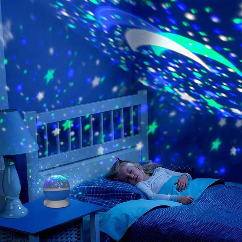 Star Projector Night Light 360 Degree Rotating Rechargeable Timer