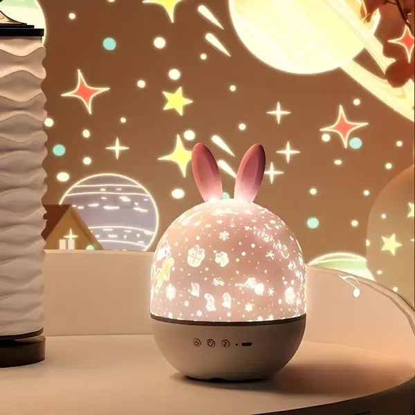 Star Projector Night Light USB Rechargeable Music & Timer