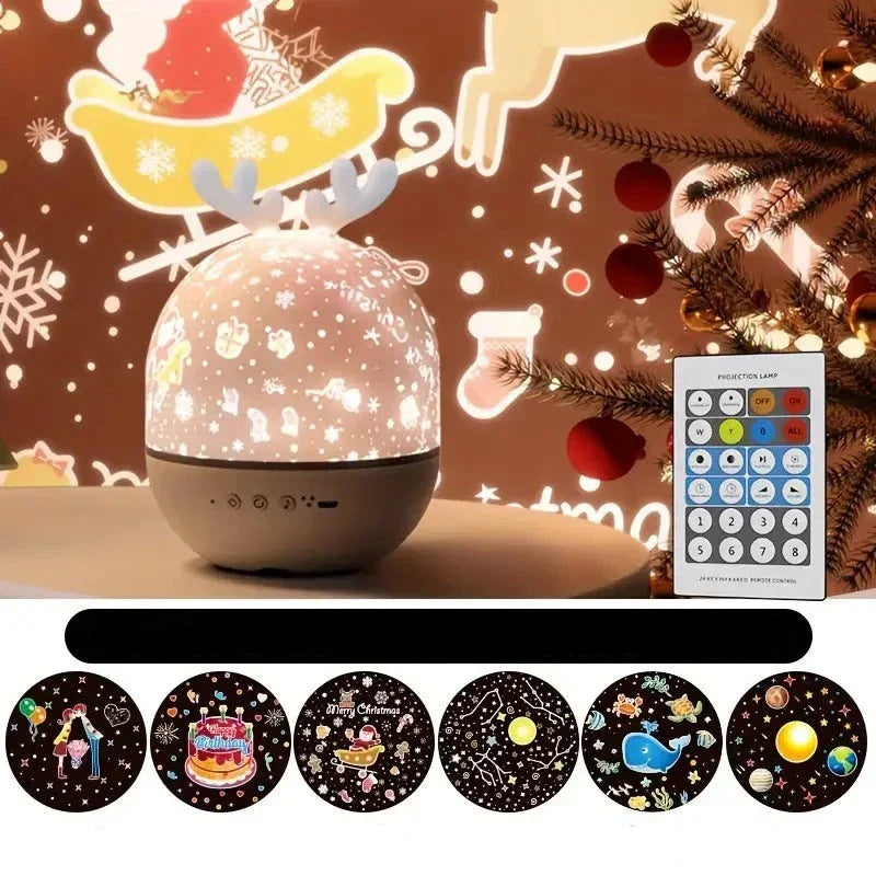 Star Projector Night Light USB Rechargeable Music & Timer