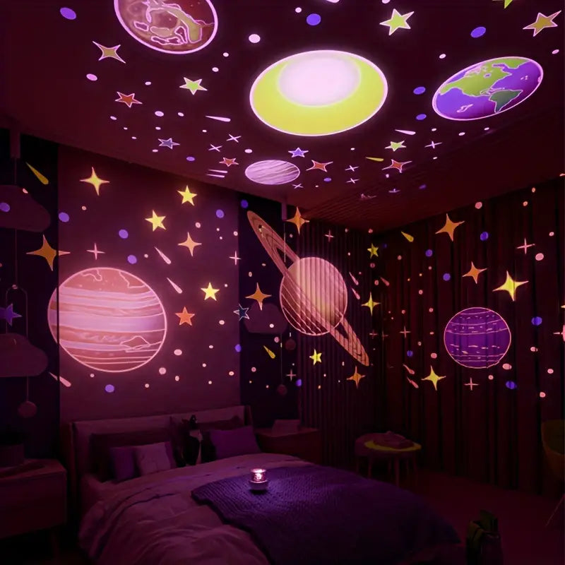Star Projector Night Light USB Rechargeable Music & Timer