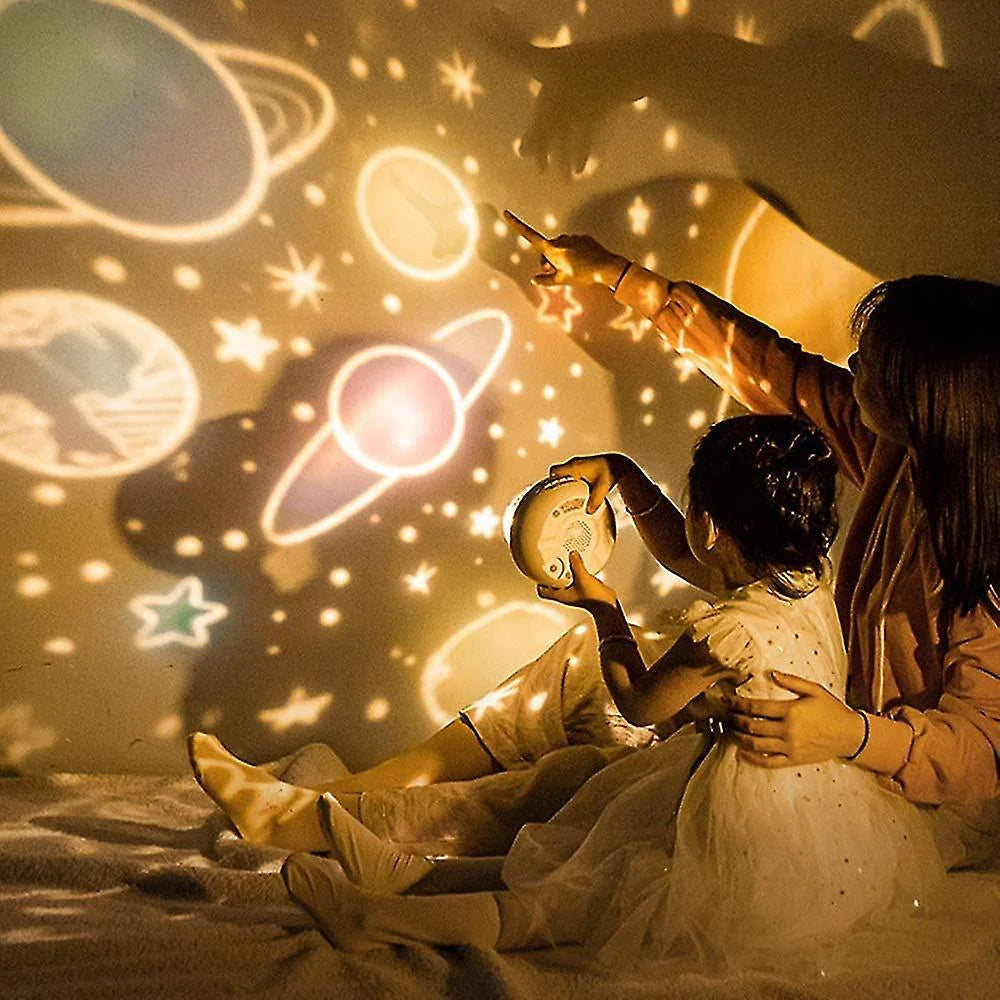 Star Projector Night Light USB Rechargeable Music & Timer