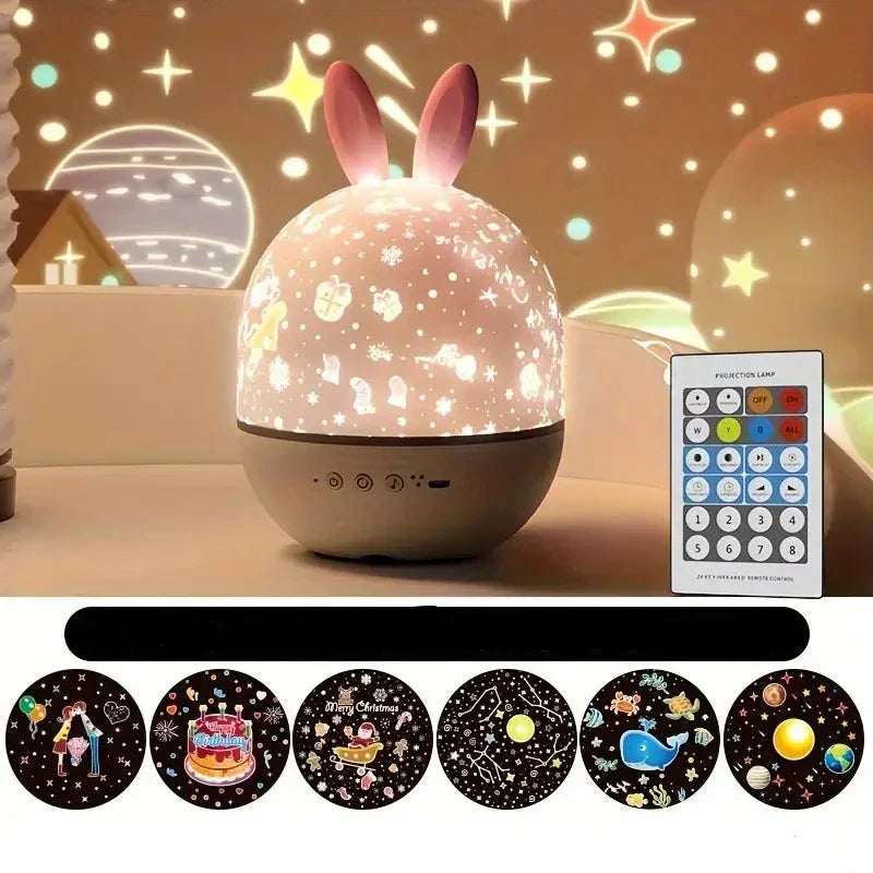 Star Projector Night Light USB Rechargeable Music & Timer