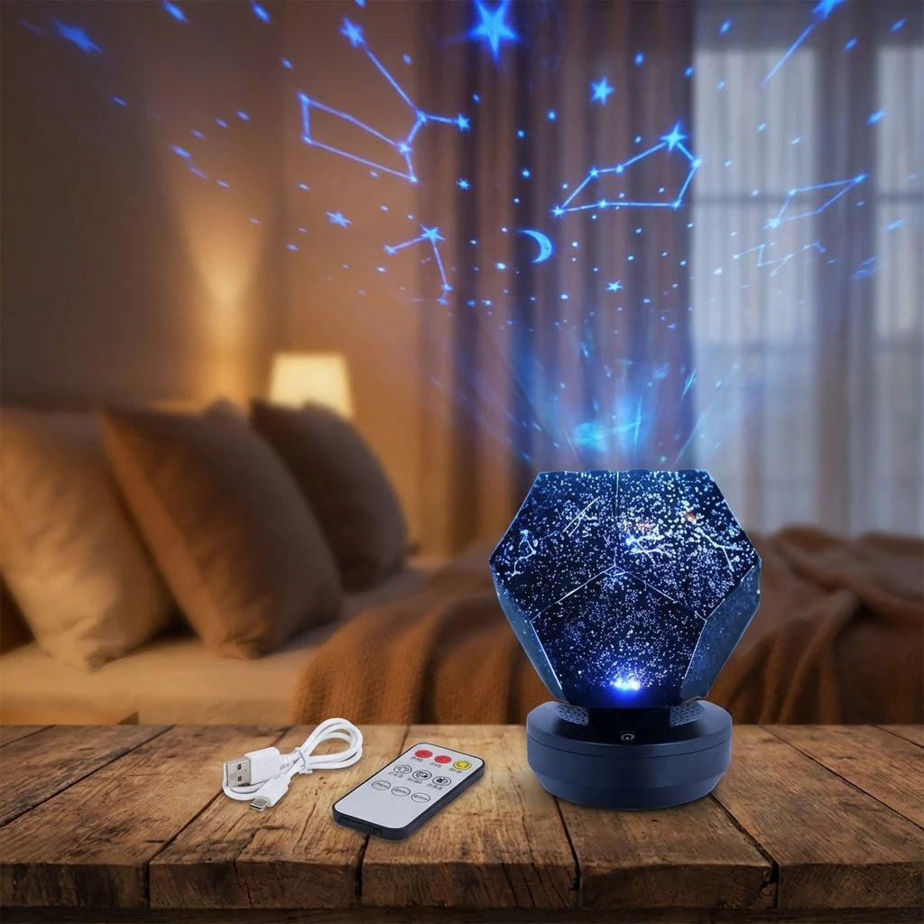 Star Projector Rotating 12 Constellations USB Rechargeable & Remote