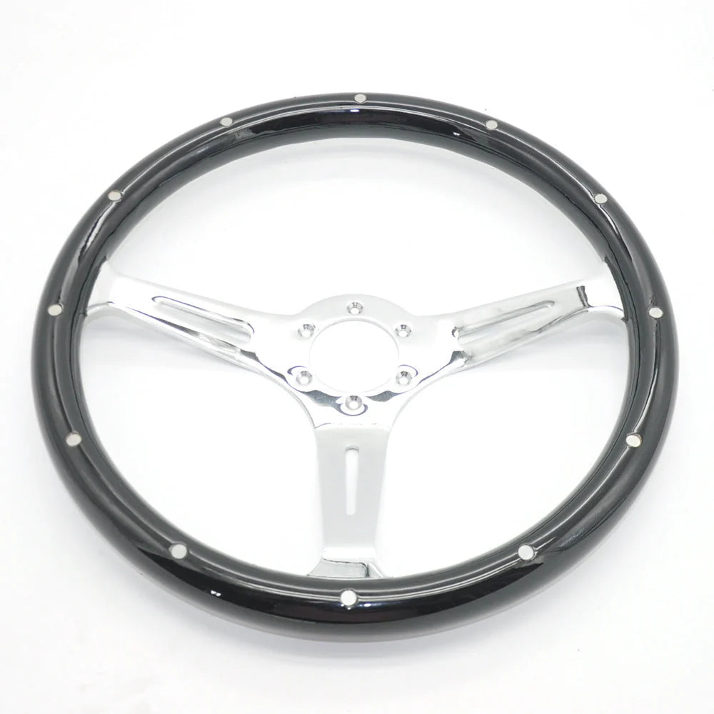 Steering Wheel 15-Inch Peach Wood Electroplated Finish