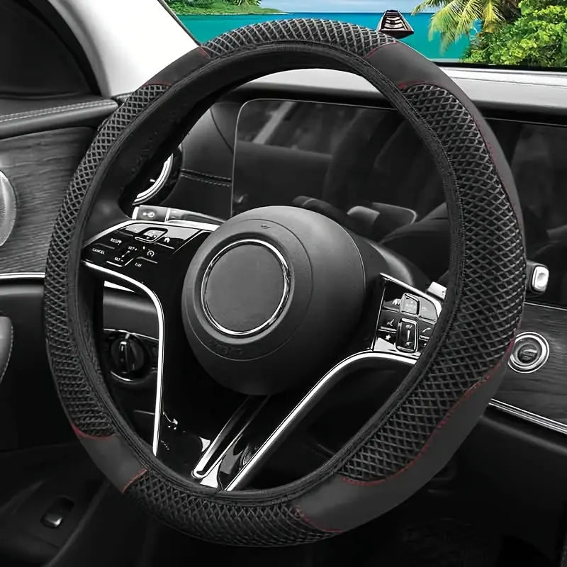 Steering Wheel Cover Carbon Fiber Anti-Slip & Moisture-Wicking