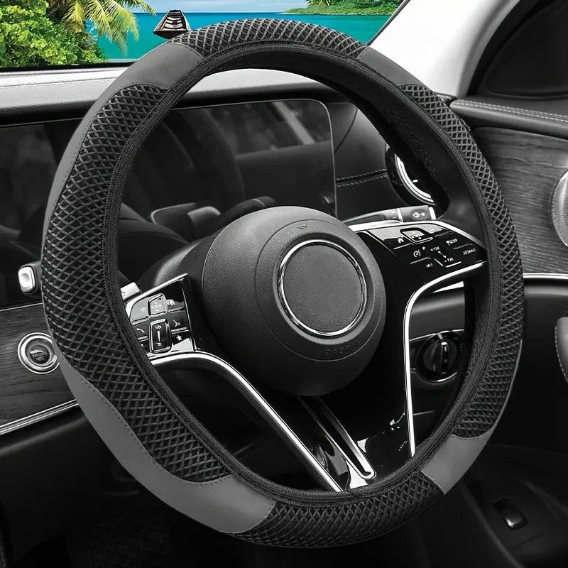 Steering Wheel Cover Carbon Fiber Texture & Breathable Anti-Slip