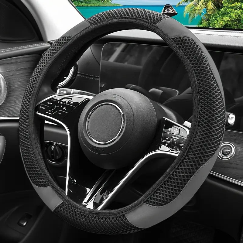 Steering Wheel Cover Carbon Fiber Texture & Breathable Anti-Slip