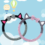 Steering Wheel Cover Cashmere Plush Cat-Ear Universal Fit