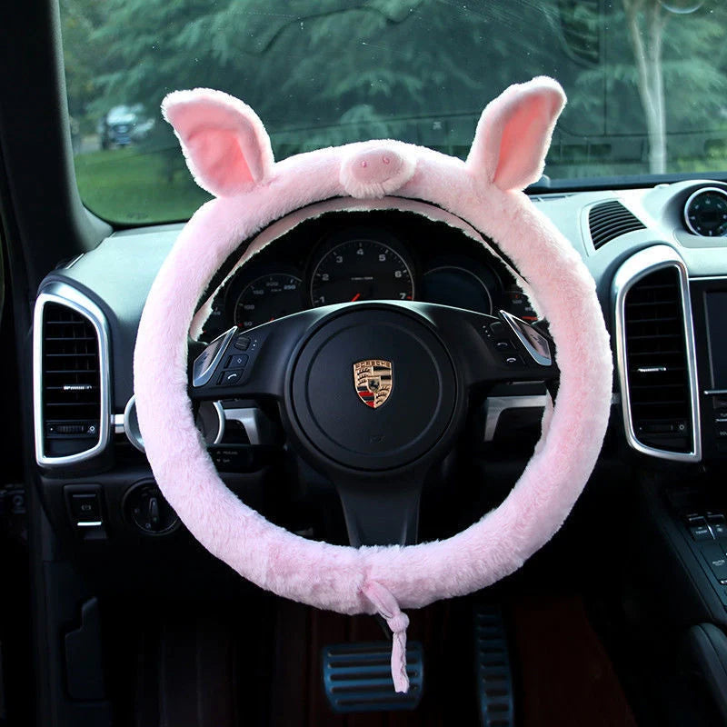 Steering Wheel Cover Cashmere Plush Cat-Ear Universal Fit