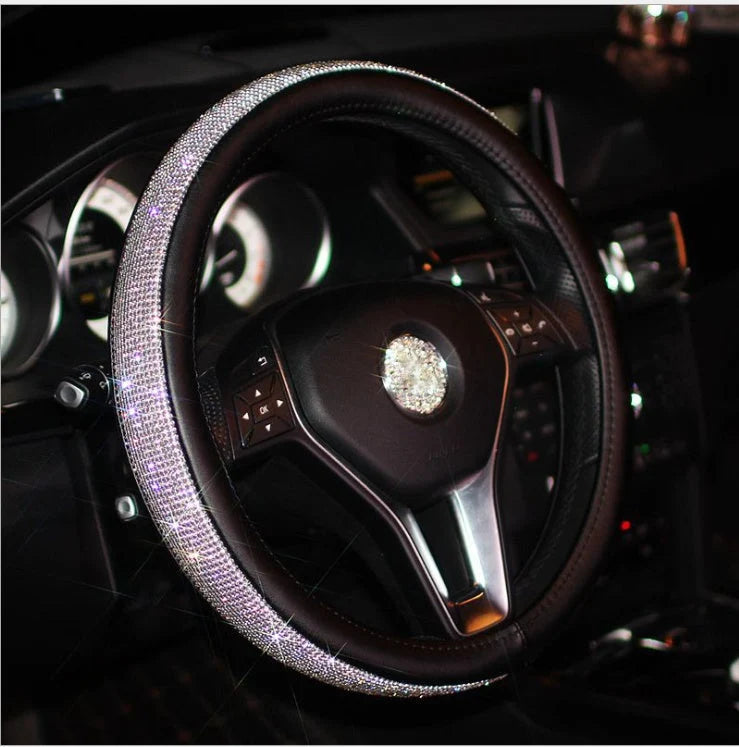 Steering Wheel Cover PU Leather Anti-Slip Universal 38cm