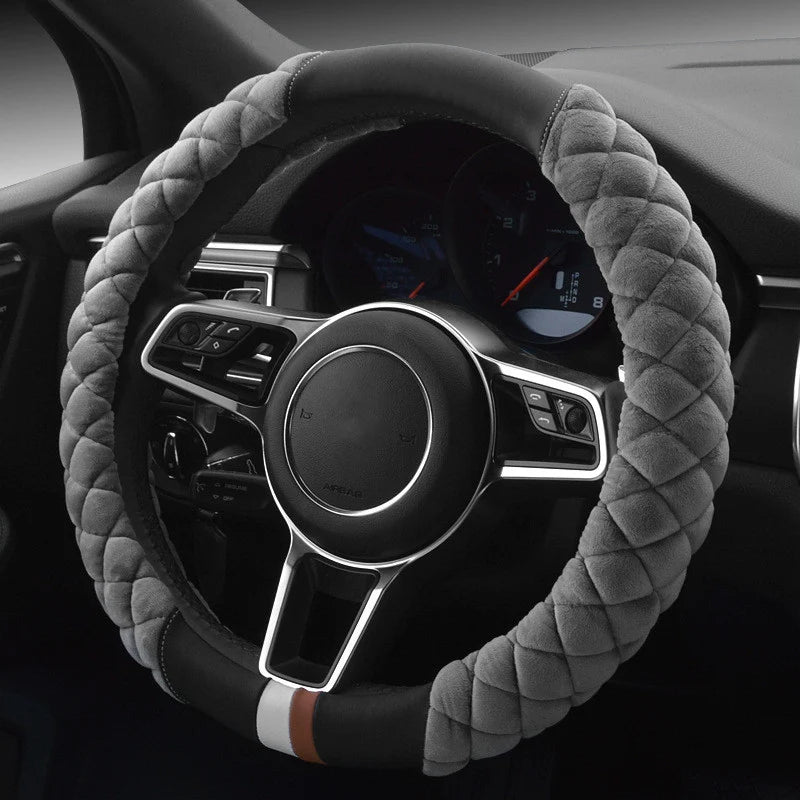 Steering Wheel Cover Plush & Non-Slip Universal Fit
