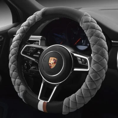 Steering Wheel Cover Quilted Plush Padded Grip