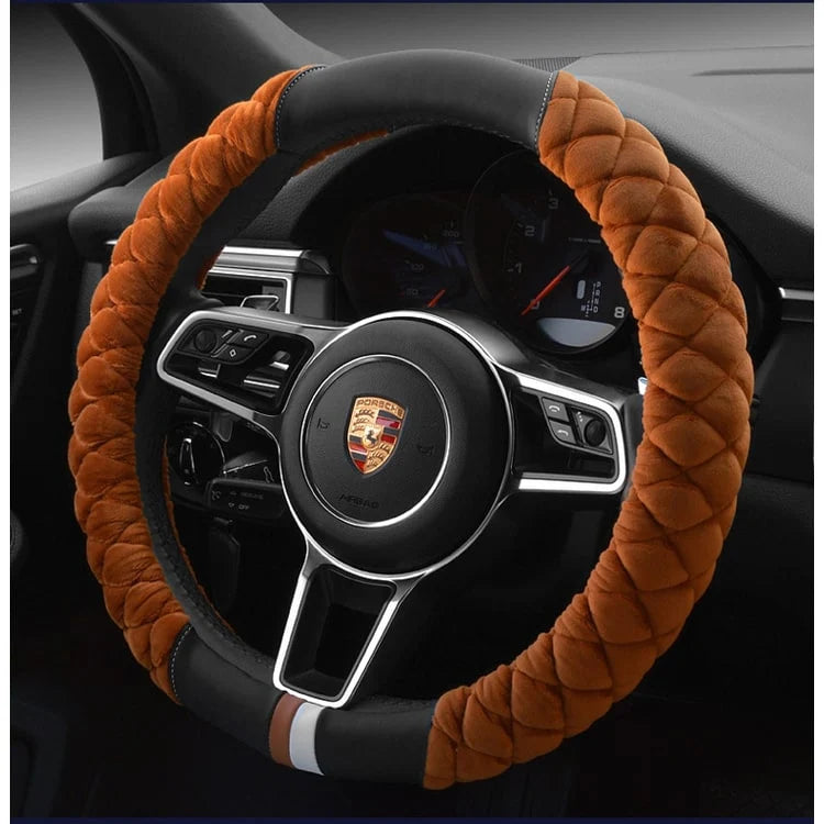 Steering Wheel Cover Quilted Plush Padded Grip