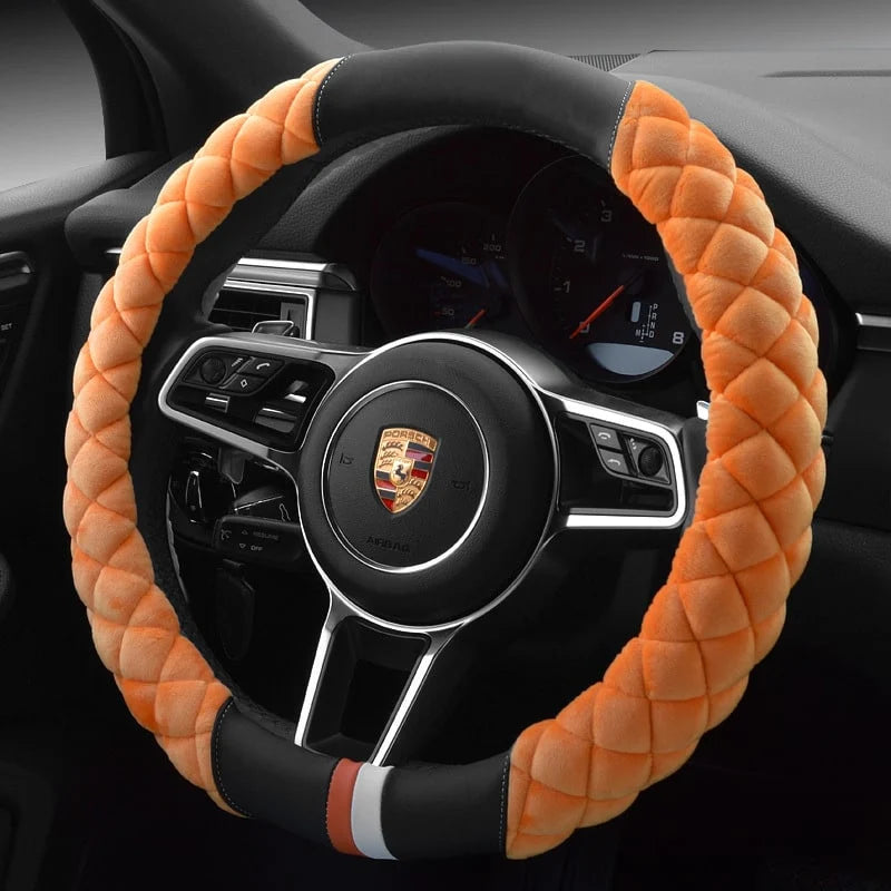 Steering Wheel Cover Quilted Plush Padded Grip