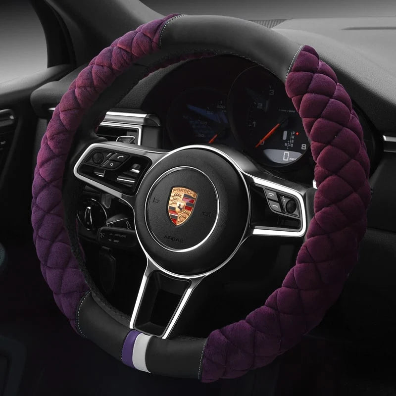 Steering Wheel Cover Quilted Plush Padded Grip