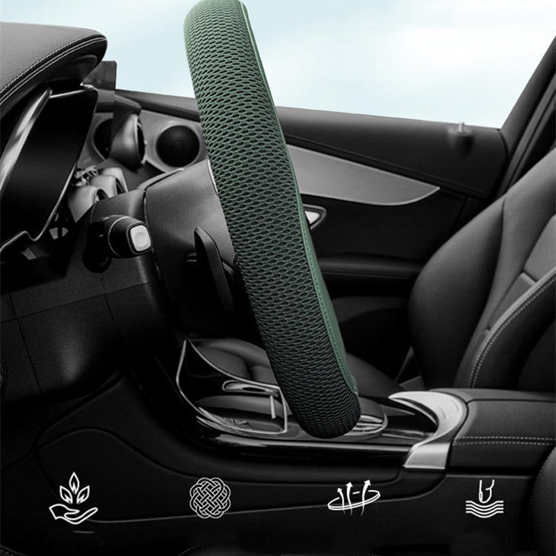 Steering Wheel Cover Ultra-Thin Ice Silk Fabric & Moisture-Wicking