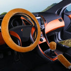 Steering Wheel Cover Wool Plush Non-Slip 15 Inch Fit