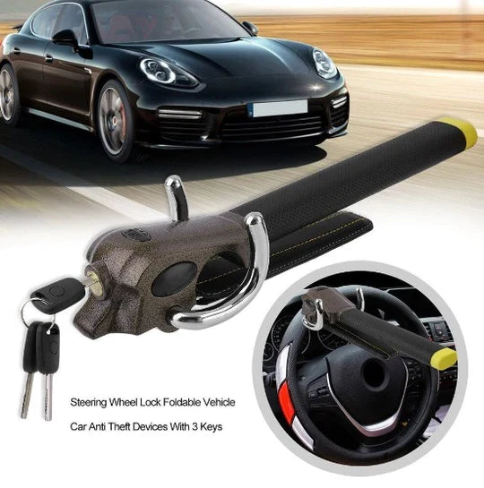 Steering Wheel Lock Three-Direction Steel Alloy Horn Alert