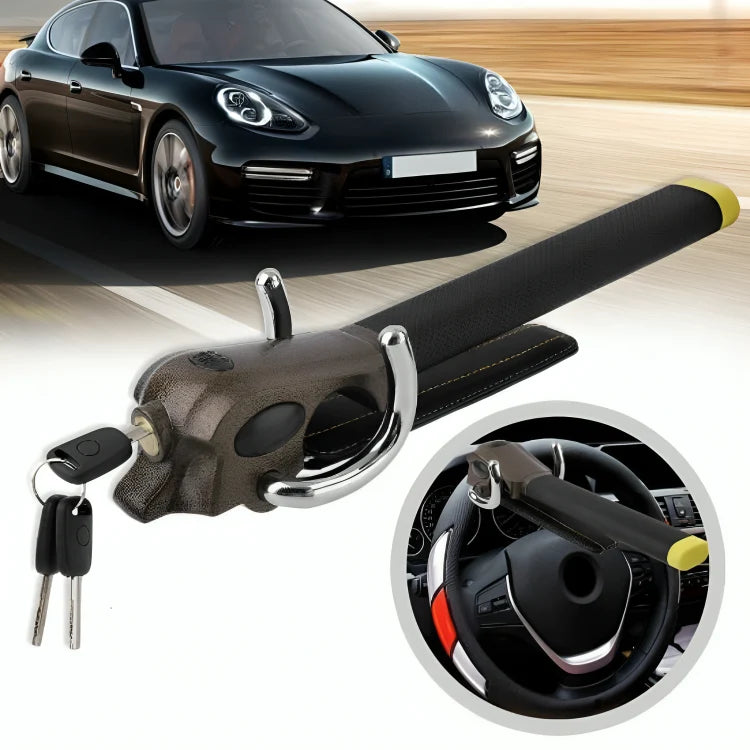 Steering Wheel Lock Three-Directional Locking Leather-Cushioned