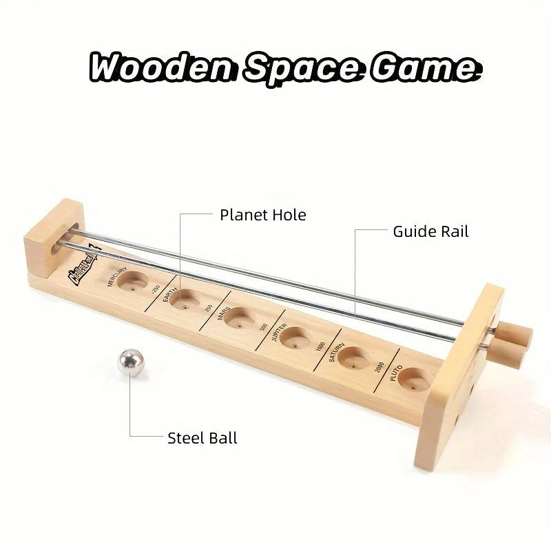 Stickball Game Wooden Space-Themed Portable